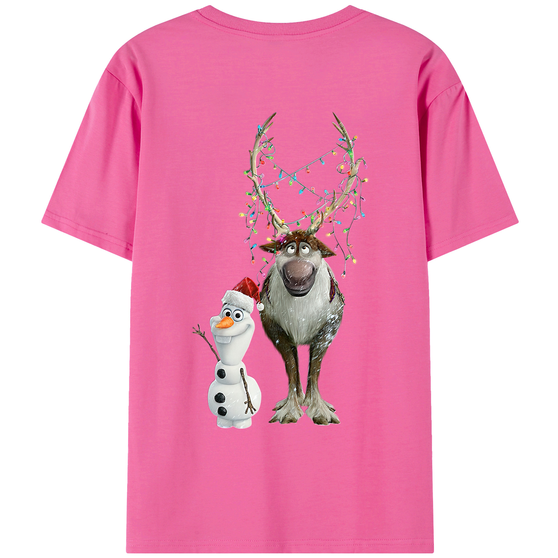 （画像用） アナと雪の女王 アンナ エルサ Frozen Anna Elsa レディース半袖Tシャツ(バックプリント)